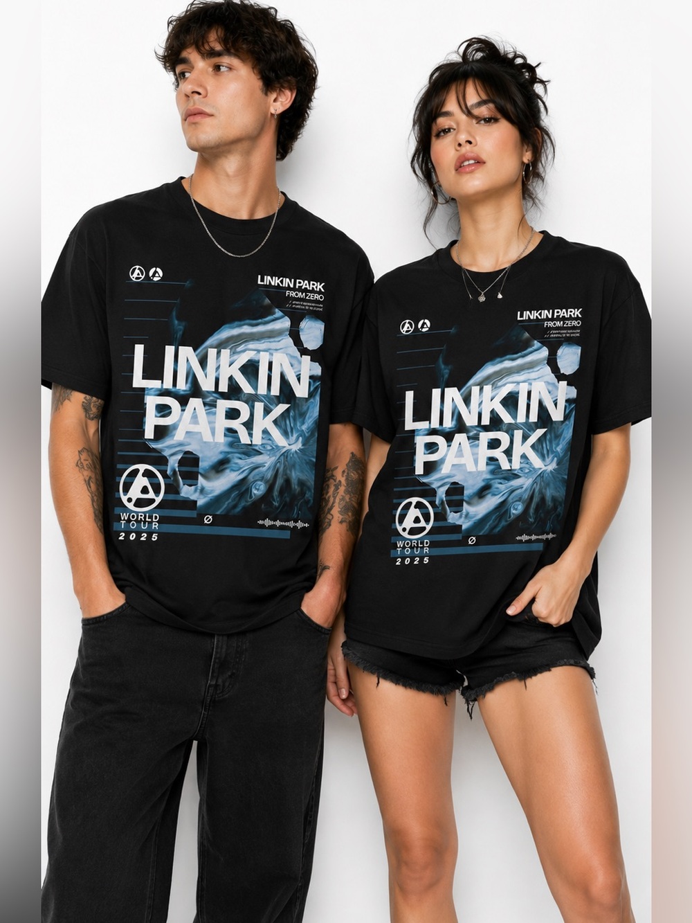 Linkin Park Unisex Official Merch Linkin Park from Zero Jagged Tour Tee LRG NEW
